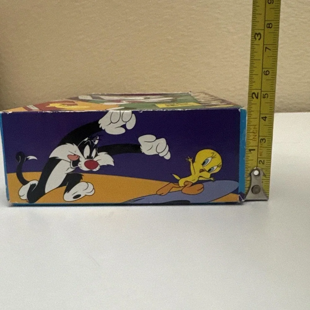 Vintage 1997 Looney Tunes Sylvester & Tweety Bird Cardboard Pencil Box Case-Used